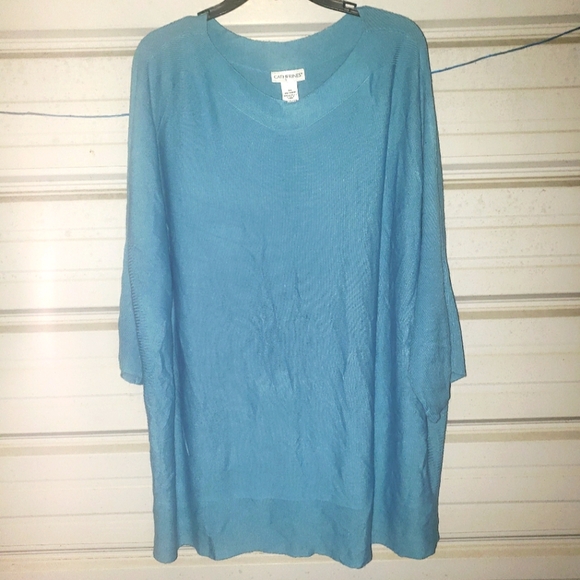 3X Plus Size Catherines 26/28 women's soft blue summer sweater top 💙 - Picture 1 of 2